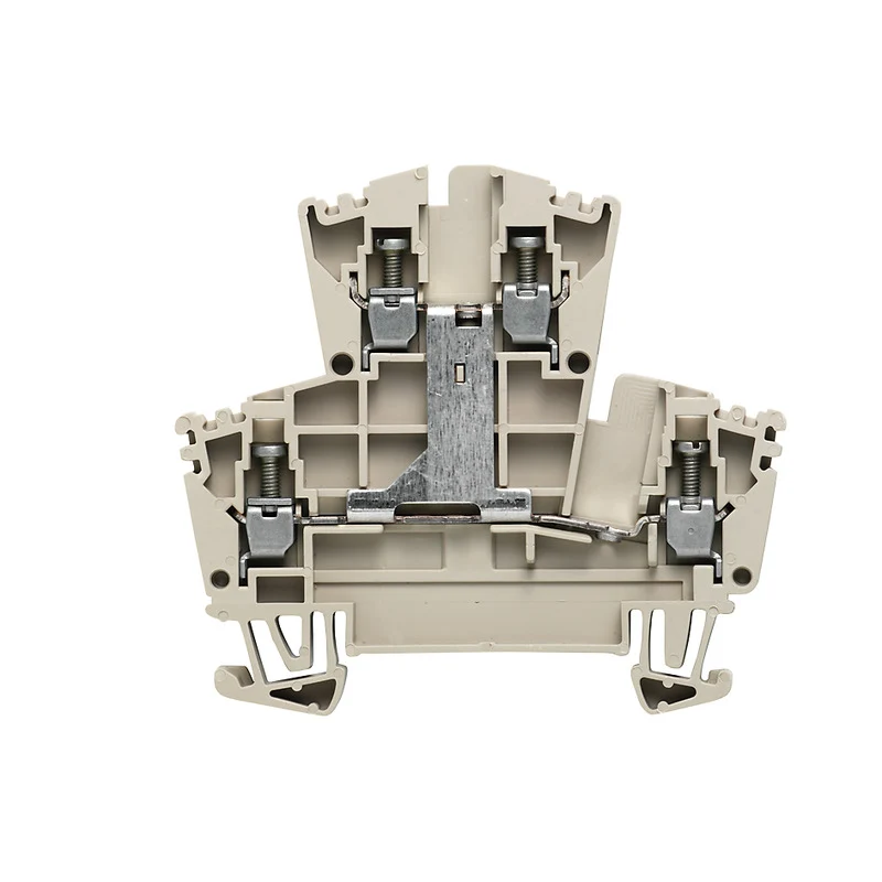 Multi-tier modular terminal, Screw connection, dark beige, 2.5 mm², 400 V, 400 V, Connections: 4, Levels: 2, TS 35, V-0, Wemid