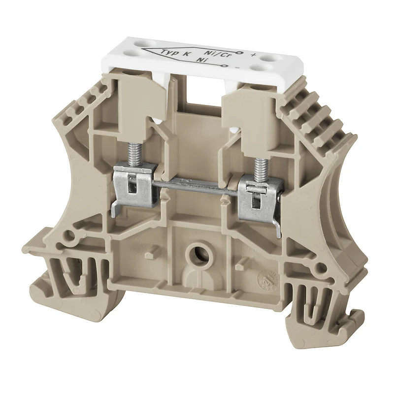Thermocouple terminal, Screw connection, dark beige, 2.5 mm², 55 V, Connections: 2, Levels: 1, TS 35, V-0, Wemid