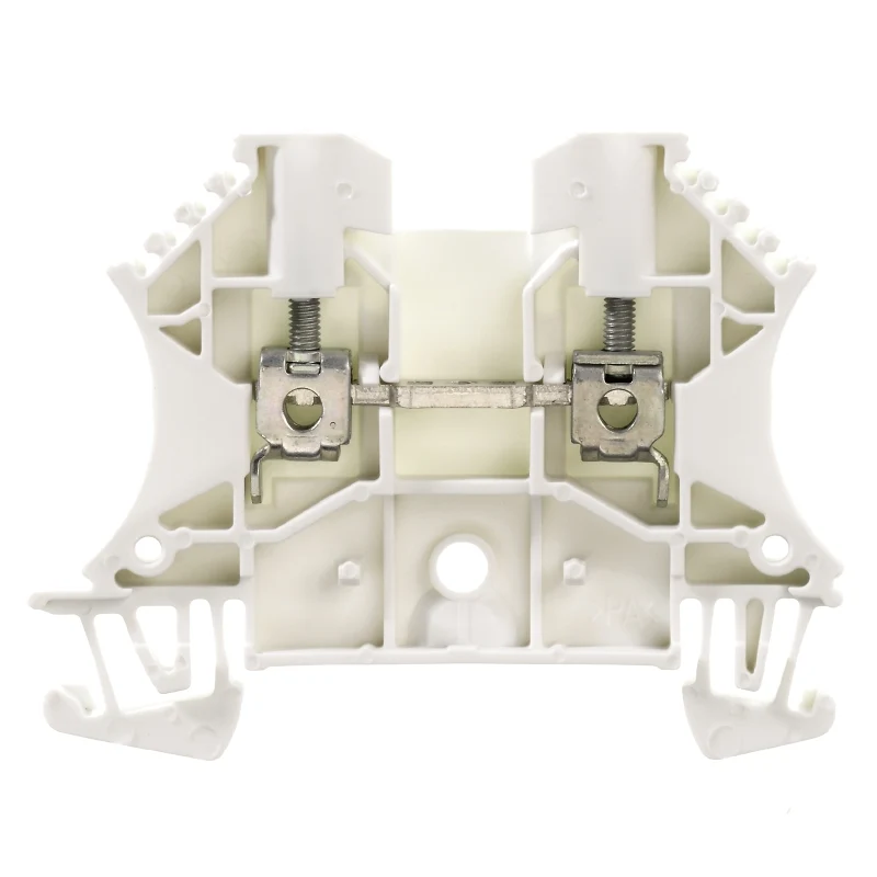 Feed-through terminal block, Screw connection, white, 2.5 mm², 24 A, 800 V, Connections: 2, Levels: 1, TS 35, V-0, Wemid, 130 °C