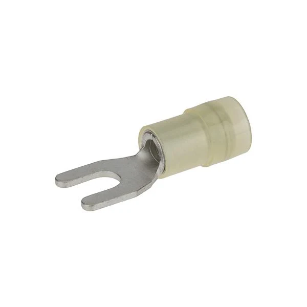 TERMINAL FORK NYLON INSUL. #12-10 WIRE #8 STUD YELLOW