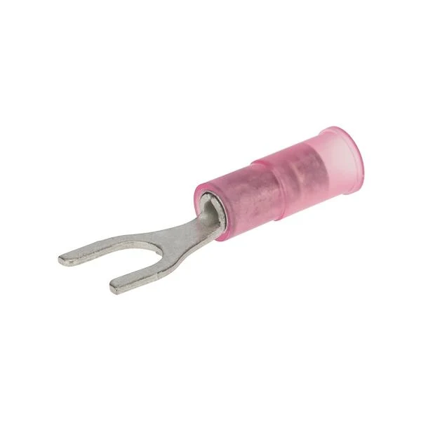 TERMINAL FORK NYLON INSUL. #22-18 WIRE #10 STUD RED