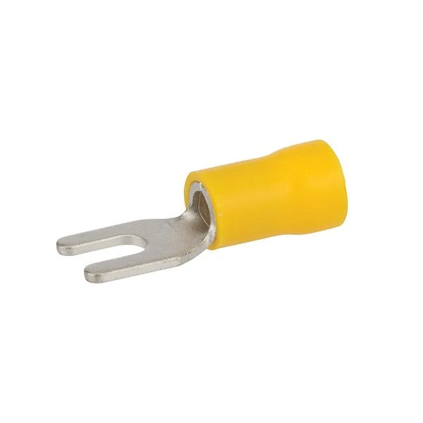TERMINAL FORK VINYL INSUL. #12-10 WIRE 1/4" STUD YELLOW