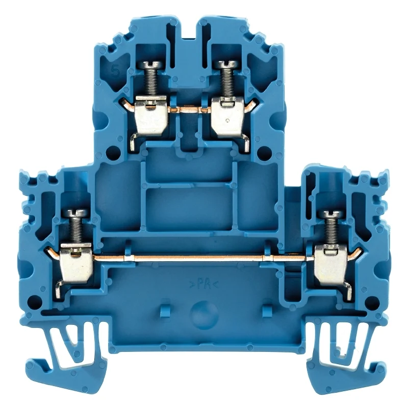 Multi-tier modular terminal, Screw connection, blue, 2.5 mm², 800 V, 400 V, Connections: 4, Levels: 2, TS 35, V-0, Wemid