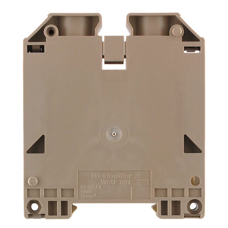 Feed-through terminal block, Screw connection, dark beige, 70 mm², 192 A, 1000 V, Connections: 2, Levels: 1, TS 35, V-0, Wemid, 130 °C