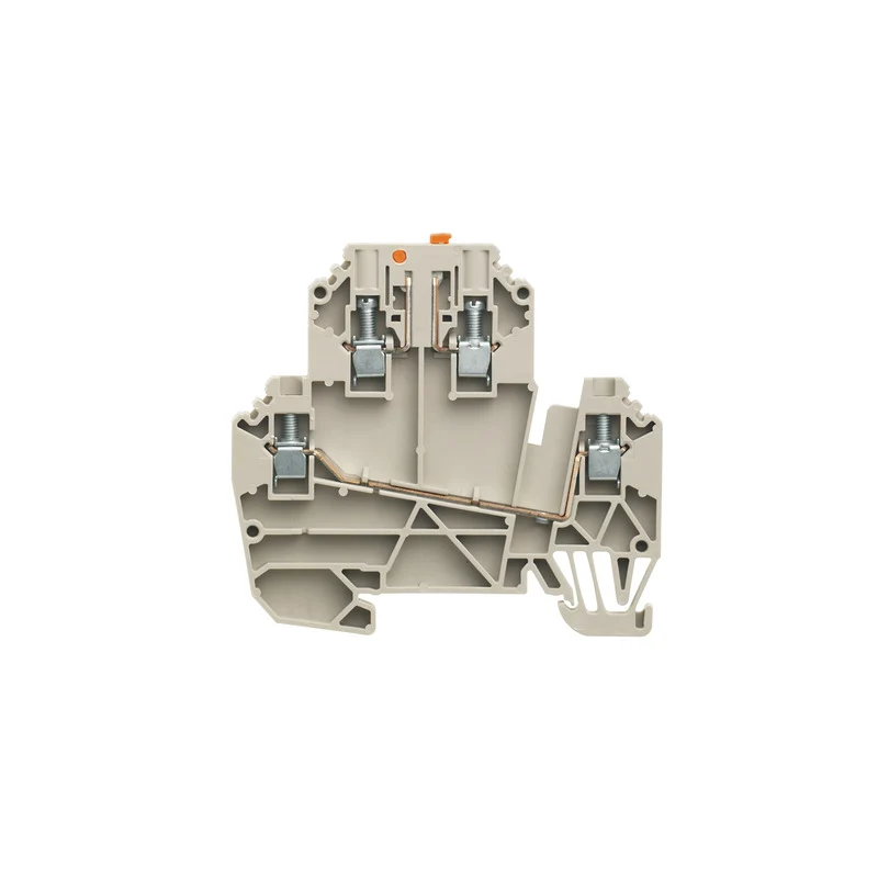 Test-disconnect terminal, Screw connection, dark beige, 2.5 mm², 24 A, 500 V, Connections: 4, Levels: 2, TS 35, V-0, Wemid