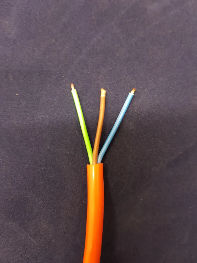 3 Core 2.5sqmm Coiled Orange PUR Power Cable