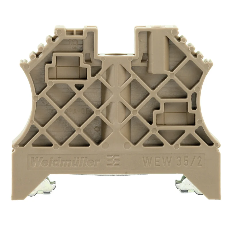 End bracket, dark beige, TS 35, HB, Wemid, Width: 8 mm, 100 °C