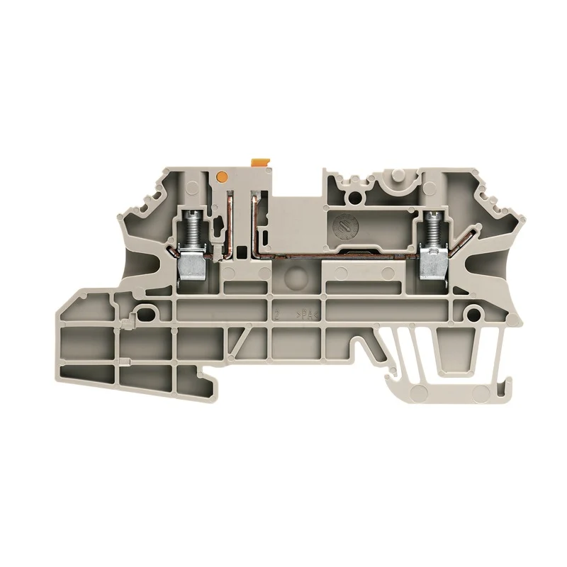 Test-disconnect terminal, Screw connection, dark beige, 2.5 mm², 20 A, 500 V, Connections: 2, Levels: 1, TS 35, V-0, Wemid