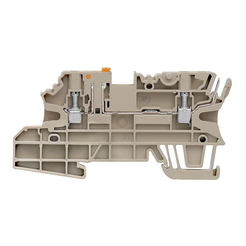 Test-disconnect terminal, Screw connection, dark beige, 2.5 mm², 20 A, 250 V, Connections: 3, Levels: 1, TS 35, V-0, Wemid