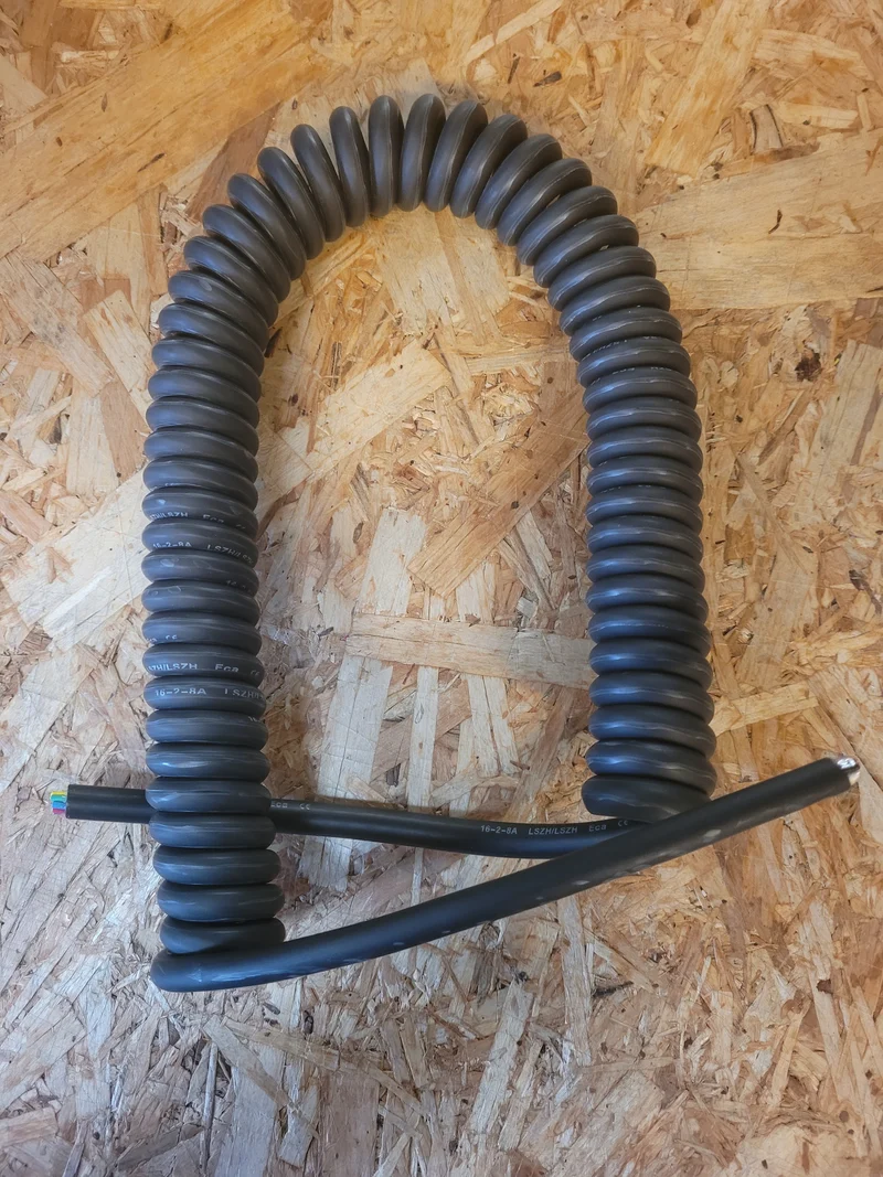8 Core, 0.5sqmm Black Coiled LSZH Power/ Data Cable