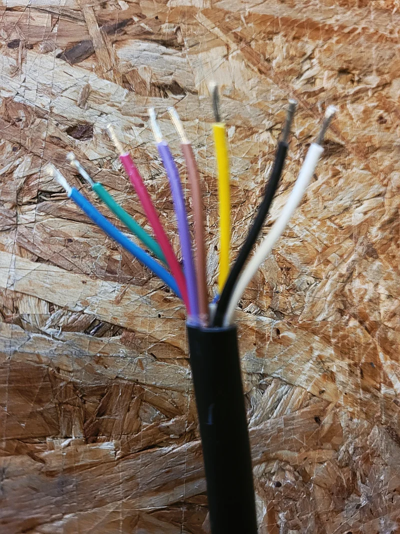 8 Core, 0.5sqmm Black Coiled LSZH Power/ Data Cable