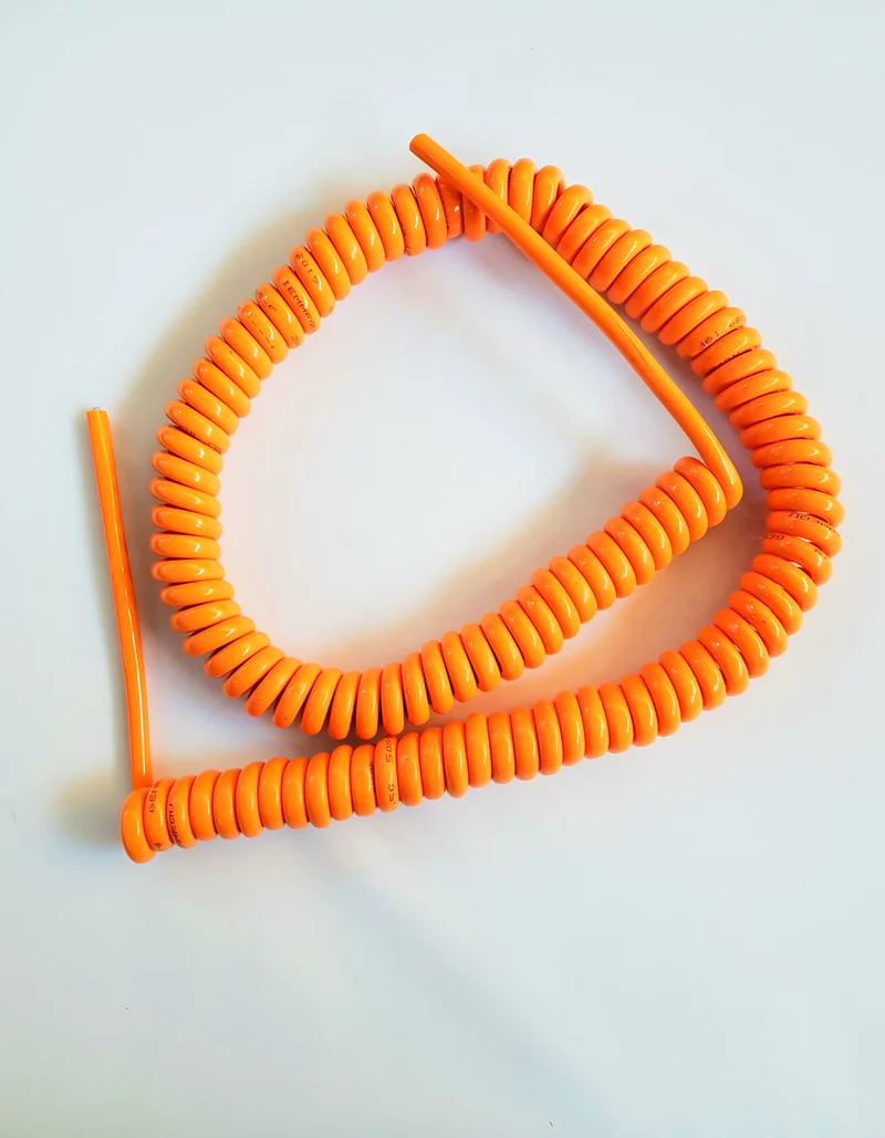 4 Core 1.5sqmm Coiled Orange PUR Cable