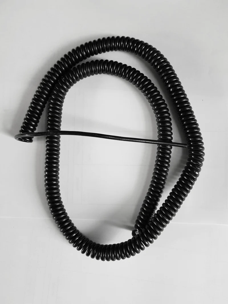4 Core 0.081sqmm Coiled Black PUR Power/ Data Cable