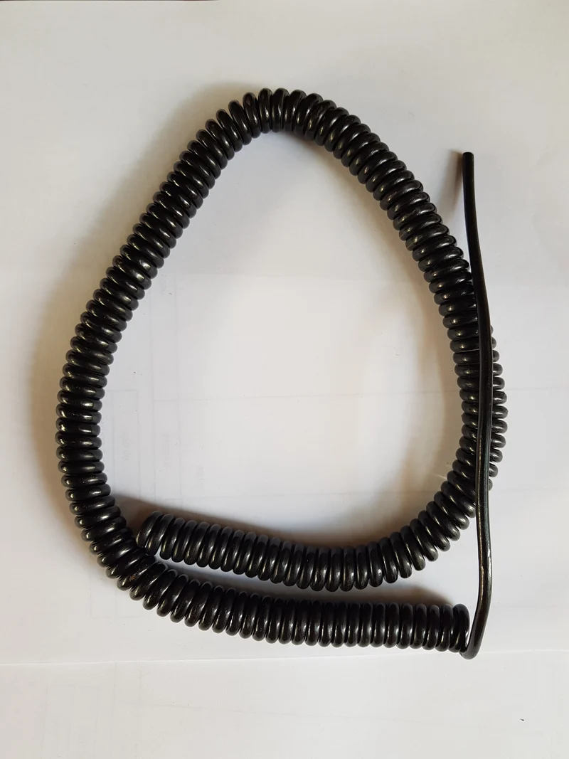 4 Core 0.081sqmm Coiled Black PUR Power/ Data Cable