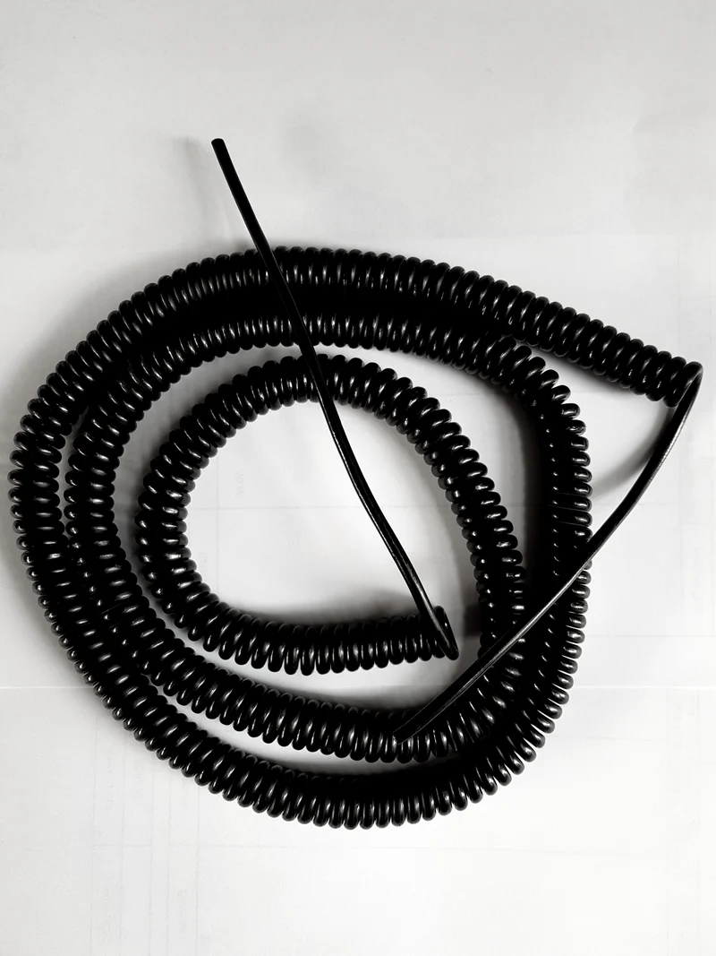 4 Core 0.081sqmm Coiled Black PUR Power/ Data Cable