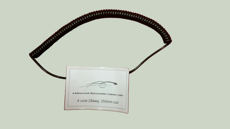 4 Core 0.081sqmm Coiled Black PUR Power/ Data Cable