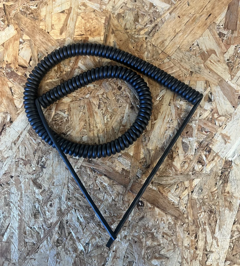 2 Core 0.081sqmm Coiled Black PUR Power / Data Cable