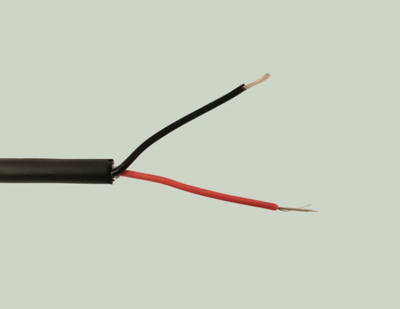 2 Core 0.081sqmm Coiled Black PUR Power / Data Cable