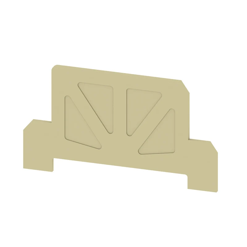 End plate (terminals), beige, Height: 73.5 mm, Width: 1.5 mm, V-2, Polyamide 66