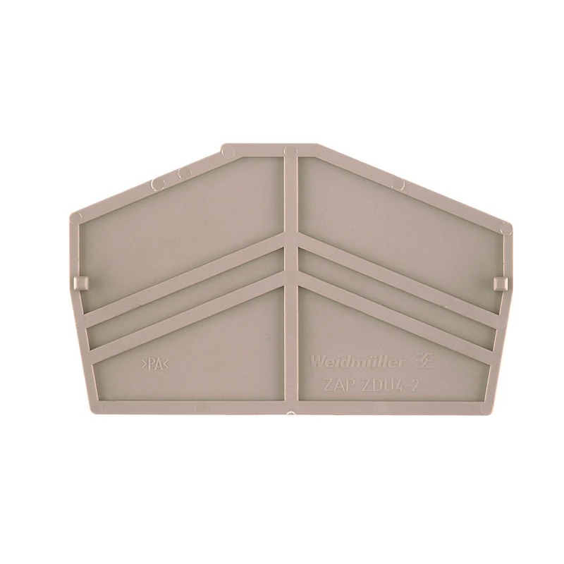 End plate (terminals), dark beige, Height: 61.5 mm, Width: 2 mm, V-0, Wemid