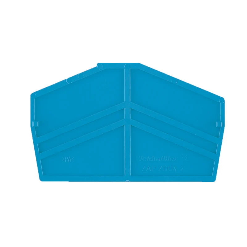 End plate (terminals), blue, Height: 61.5 mm, Width: 2 mm, V-0, Wemid