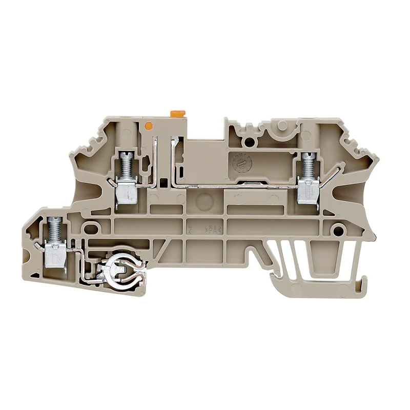 Test-disconnect terminal, Screw connection, dark beige, 2.5 mm², 20 A, 500 V, Connections: 3, Levels: 2, TS 35, V-0, Wemid