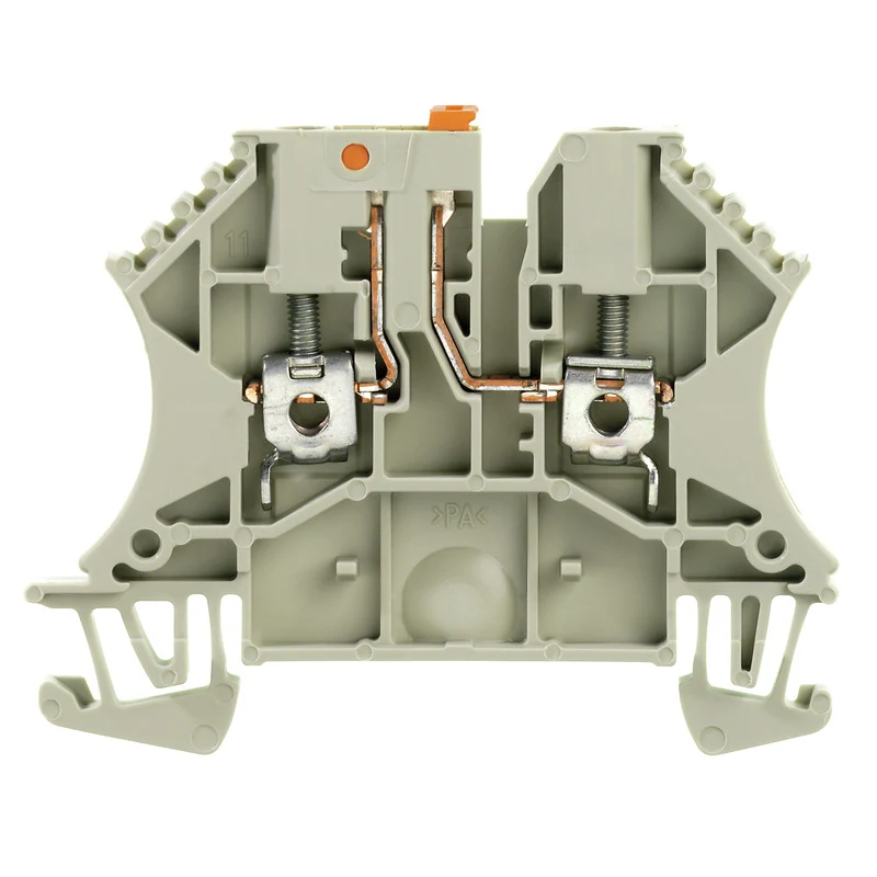 Test-disconnect terminal, Screw connection, dark beige, 2.5 mm², 24 A, 500 V, Connections: 2, Levels: 1, TS 35, V-0, Wemid