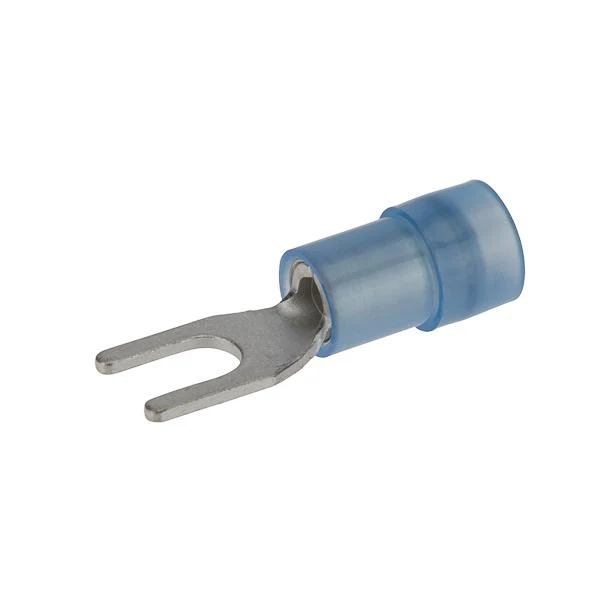 TERMINAL FORK NYLON INSUL. #16-14 WIRE #6 STUD BLUE