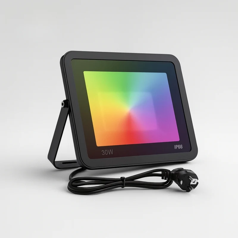Projecteur LED extérieur connecté Tuya | WiFi étanche IP66, RGB, compatible Alexa & Google