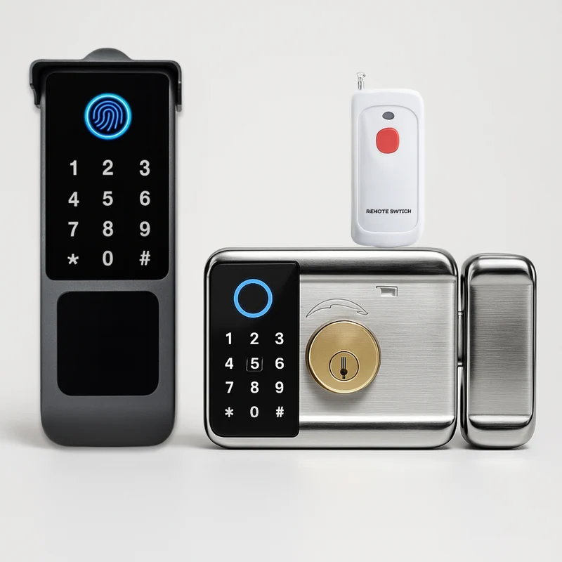 Serrure connectée extérieure étanche IP66 | Empreinte, Code, Carte, Application & Clé