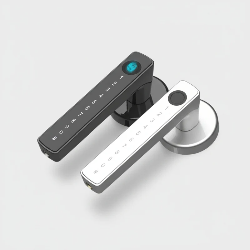 Serrure connectée biométrique 5 en 1 Tuya | Empreinte, Code, Carte RFID, Application & Clé