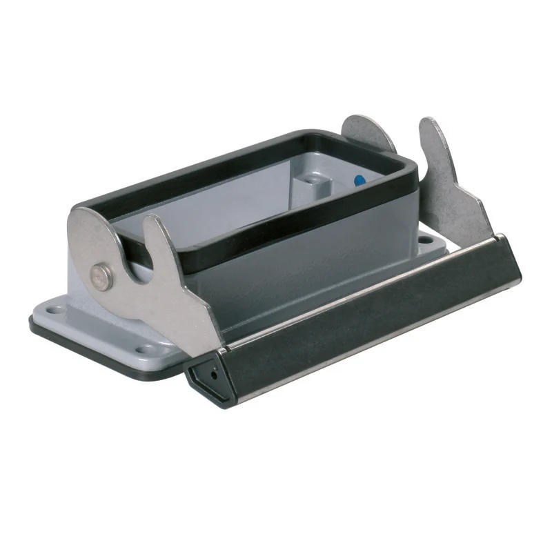 Housing (industry plug-in connectors), Bulkhead housing, End-locking clamp, lower side, Size: 6, IP65 (in plugged condition)