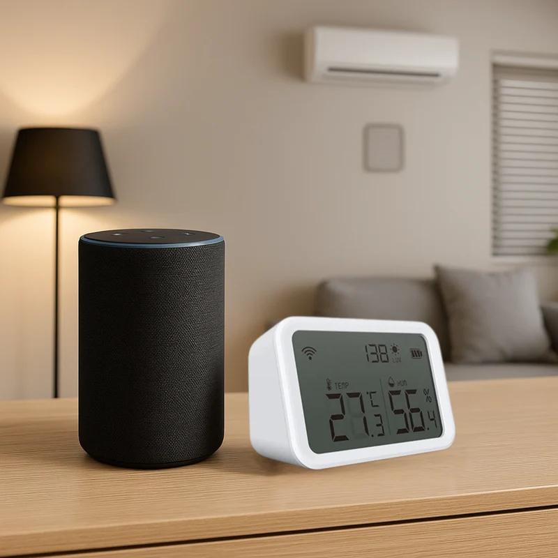 Capteur Connectée WIFI/Zigbee Tuya - Température, Humidité & Luminosité avec Écran LCD