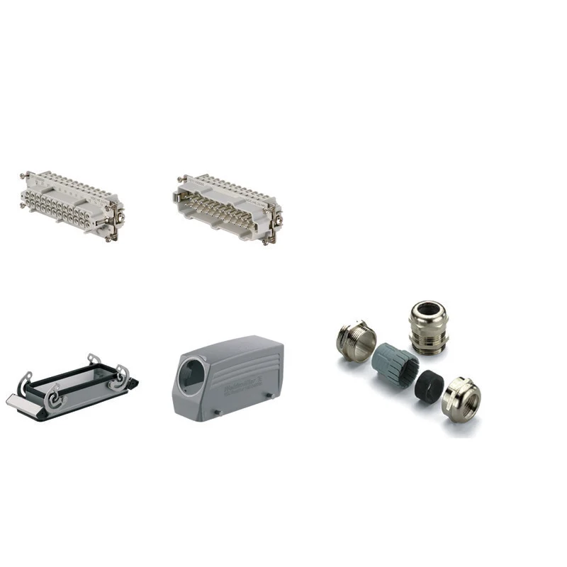 Rectangular plug-in connector (Set), 16 A, Number of poles: 24, Screw connection, Series: HE