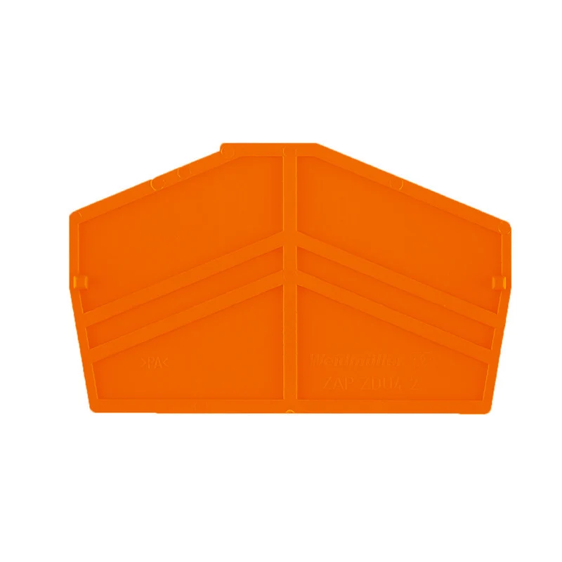 End plate (terminals), orange, Height: 61.5 mm, Width: 2 mm, V-0, Wemid