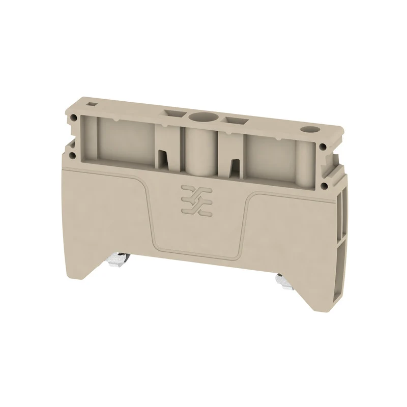 End bracket, dark beige, TS 35, V-0, WEMID GF 30, Width: 8 mm, 130 °C
