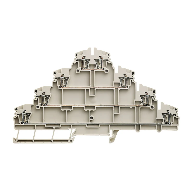 Multi-tier modular terminal, Tension-clamp connection, dark beige, 2.5 mm², 250 V, 400 V, Connections: 8, Levels: 4, TS 35, V-0, Wemid