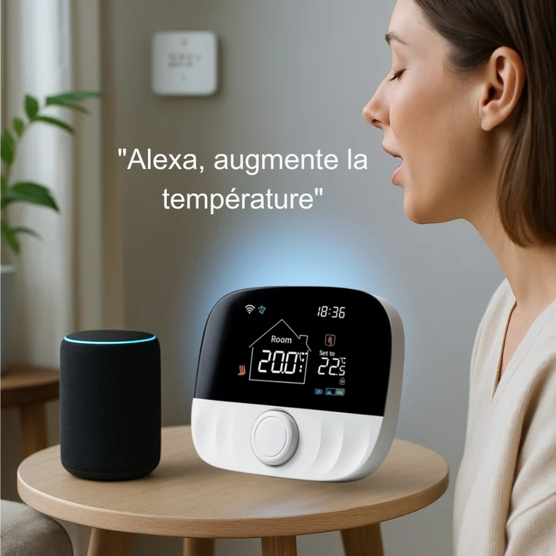 Thermostat Connecté Sans Fil - Contrôle Intelligent & Portable avec Récepteur RF 433 MHz