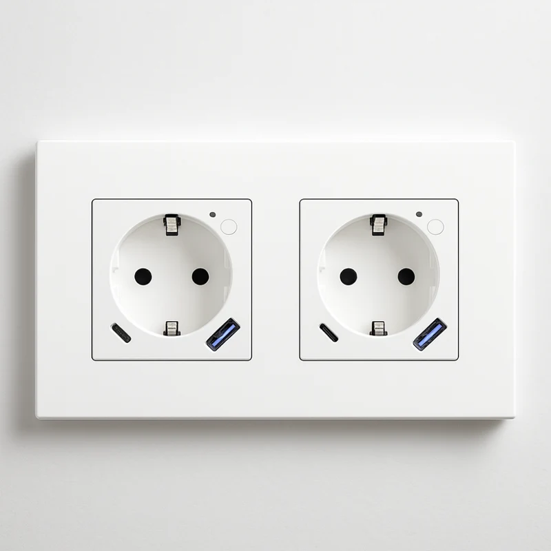 Prise Murale Connectée WiFi/Zigbee avec Port USB & USB-C | Tuya, Alexa & Google Home