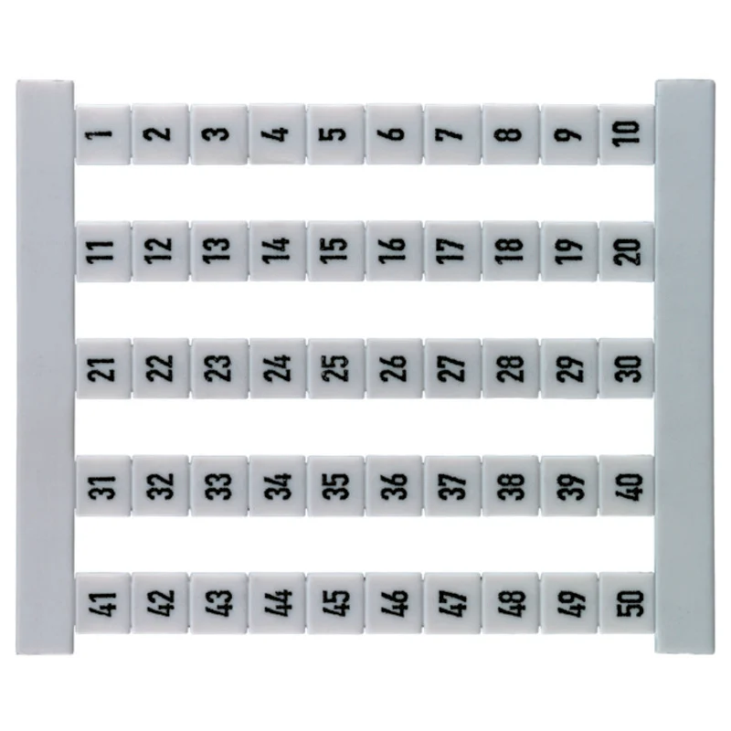 Terminal marking, white, Pitch in mm: 5.00, Printed characters: Numbers, vertical, Width: 5 mm, Height: 5 mm