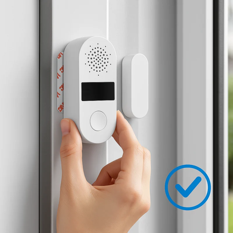 Détecteur d'Ouverture Porte & Fenêtre Connecté WIFI/Zigbee Tuya avec Alarme