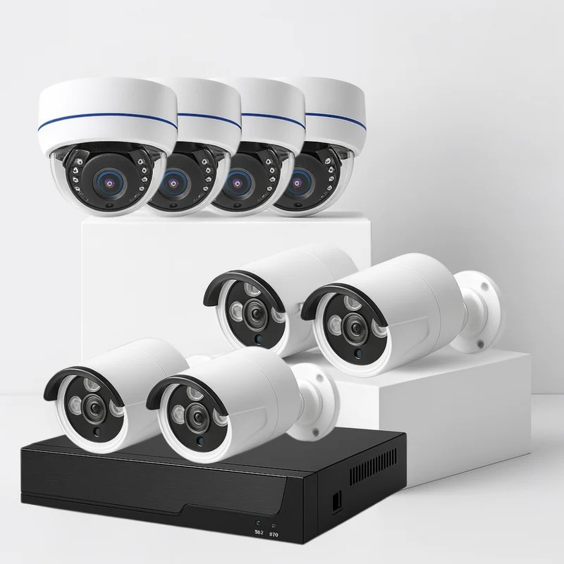 Kit de vidéosurveillance PoE 4K – NVR + caméras Bullet et Dôme