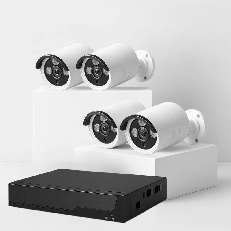 Kit de vidéosurveillance PoE 4K – NVR + caméras Bullet et Dôme