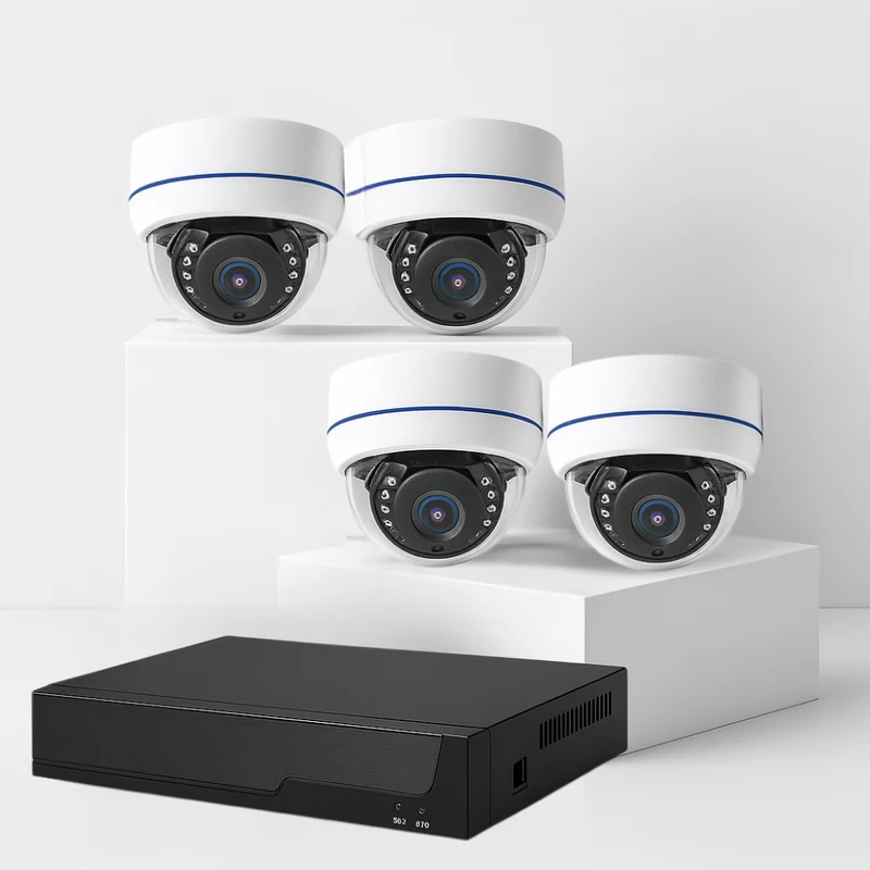 Kit de vidéosurveillance PoE 4K – NVR + caméras Bullet et Dôme