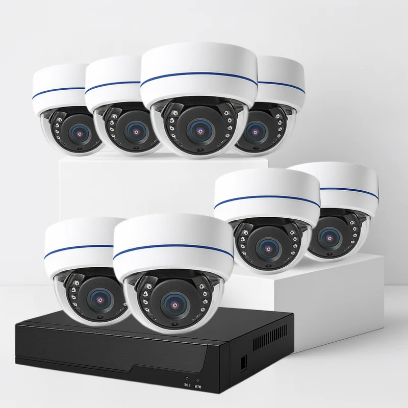 Kit de vidéosurveillance PoE 4K – NVR + caméras Bullet et Dôme