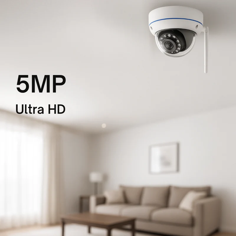 Caméra Dôme Extérieur UHD (5MP) Tuya | Vision Nocturne & Détection IA
