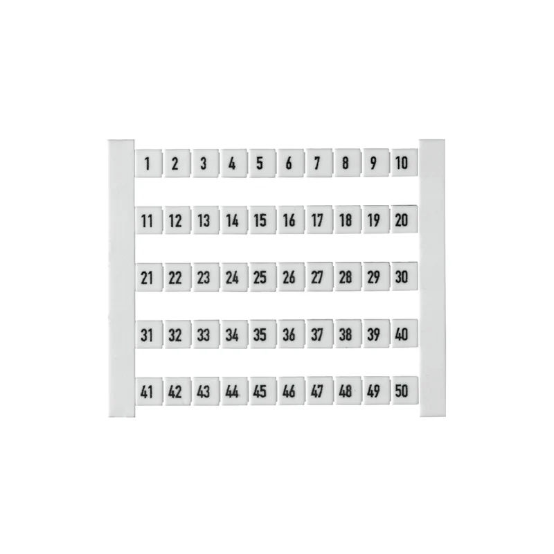 Terminal marking, white, Pitch in mm: 5.00, Printed characters: Numbers, horizontal, Width: 5 mm, Height: 5 mm