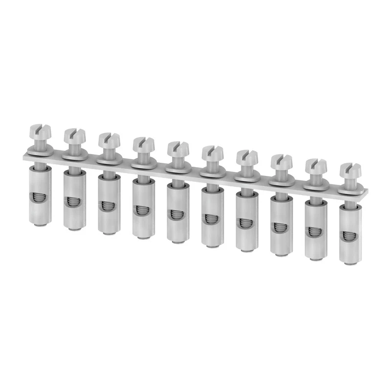 Cross-connector (terminal), when screwed in, grey, 41 A, Number of poles: 10, Pitch in mm: 8.00, Insulated: No, Width: 77.1 mm