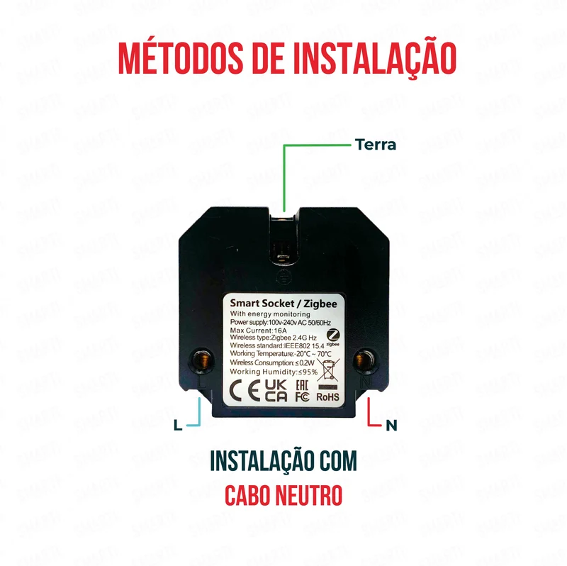 Smartify vPRO Módulo Tomada Inteligente Zigbee c/ Medidor de Energia Dourado - SYPMTEZBDR