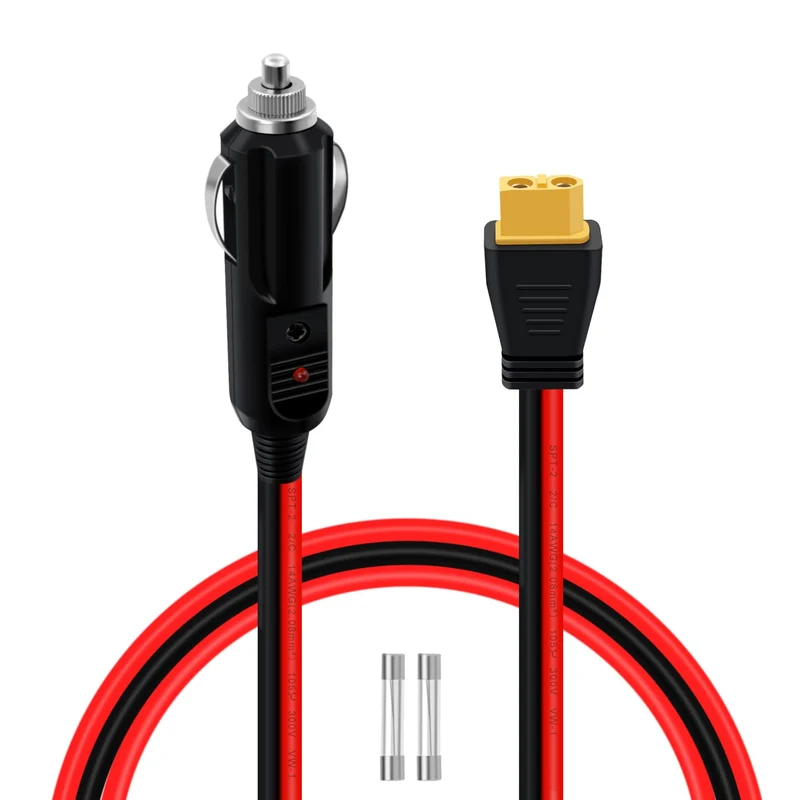 Cabo XT60 para Isqueiro 14AWG 20A LED Fusível 2m